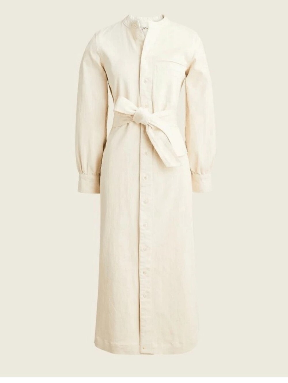 NWT J Crew Women's Shirt-dress in Stretch Denim Twill In Dusty Ivory